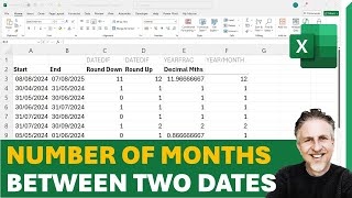 📅 Number of Months Between Two Dates in Excel  Month Calculator [upl. by Aerahs829]