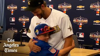 Clayton Kershaw thought his press conference ended Then a 10 year old surprised him [upl. by Eded]