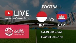 Football Indonesia vs Cambodia Jalan Besar stadium  28th SEA Games Singapore 2015 [upl. by Irbmac587]