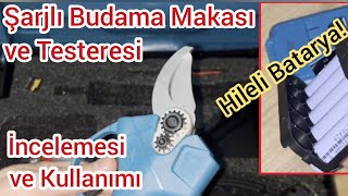 Şarjlı Budama Makası ve Testeresi İnceleme Alman Stili Çin Malı [upl. by Upton]