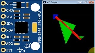 MPU6050 Gyroscope Teapot demo 3D simulation [upl. by Eityak]