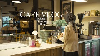 Cafe Vlog  A day in my life as a cafe owner  Baking🥐 Roasting🔥 Latte art☕️ [upl. by Elleuqram]