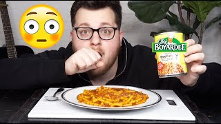 TRYING 100 YEAR OLD CANNED PASTA MUKBANG [upl. by Cleve814]