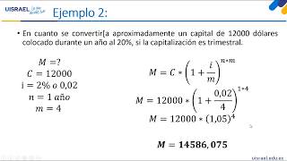 Matematica Financiera Semana 3 Interés Compuesto [upl. by Tychonn851]