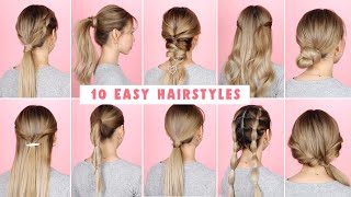 10 Easy Hairstyles for Long Hair [upl. by Sibelle186]