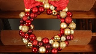 How to make a Christmas Wreath  Christmas Bauble Ornament Decoration [upl. by Kciregor228]