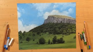 Mountain Drawing in Pastel [upl. by Joaquin733]