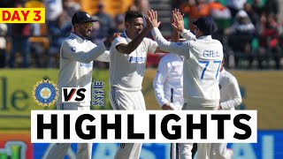 India vs England 5th Test DAY 3 Highlights 2024  IND vs ENG 5th Test DAY 3 Highlights 2024 [upl. by Det]