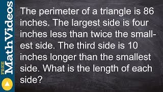 Solving word problems lengths of a triangle  Online Tutor  Free Math Videos [upl. by Einad]