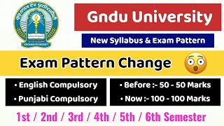 GNDU Exam Pattern Change 😱  New Syllabus amp Exam Pattern Update  Gndu Exam News Today  Gndu Update [upl. by Micheline]