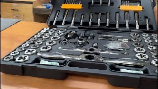 GEARWRENCH 114 Pc SAE Metric Ratcheting Tap and Die Set Review The most complete tap amp die set [upl. by Arod614]