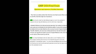 AHIP 2024 Final Exams 5 Sets of Exams with Updated Latest Questions and Answers Verified by Expert [upl. by Winson]