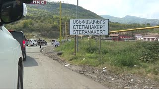 Journalists enter Stepanakert in NagornoKarabakh with Azerbaijani officials  AFP [upl. by Idoj]