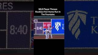 MLB Player Throws Rookies First Home Run In The Fountains sports baseball mlb foryou [upl. by Ecinaej195]