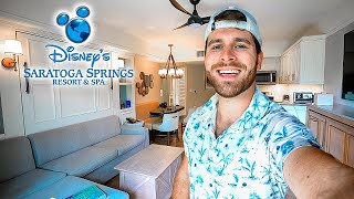 I Stayed At Disney’s Saratoga Springs Resort A 1 Bedroom Villa Room Tour Disney Springs Dinner [upl. by Hareemas]