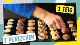 7 Weihnachtsplätzchen aus 1 Teig – schnell amp einfach gemacht [upl. by Anyg]