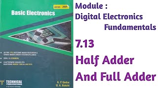 Basic Electronics Engineering  Digital Electronics Fundamentals  Half Adder And Full Adder [upl. by Blainey]