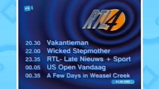 RTL4  Programmaoverzicht Vanavond Kort  Intro De Vakantieman 01091995 [upl. by Tizes]