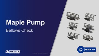 Maple Pump Quick Tip Bellows Check [upl. by Ennayd]