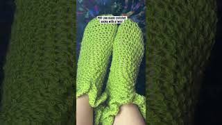 Crotchet Socks Trendy Ruffle Fashion MustHave 🪡socks fashiontrends handmadewithlove yarnlove [upl. by Atinej325]