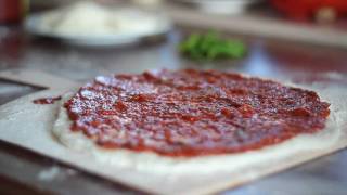 How to make a pizza  sauce  dough Weber Q100 Grill [upl. by Esinyt]