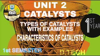 Catalyst  types of catalyst  characteristics of catalyst  unit 2  BTech IP university  bsc [upl. by Inigo]