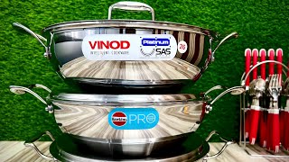 Best triply steel kadai in India Hawkins vs Vinod vs Maxima Best steel cookware [upl. by Airottiv]