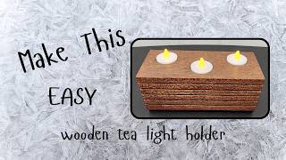 How to make a wooden tea light holder  Fall Project  Holiday Gift  Woodworking DIY  🕯️ [upl. by Greene]