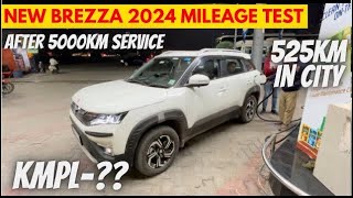 New Maruti Brezza City Mileage Test Petrol 2024 Tank To Tank  Brezza Automatic  brezza zxi 2023 [upl. by Enilada]