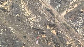 Jerry Peery  79 years young at the Nevis Bungy  AJ Hackett Bungy NZ [upl. by Vasiliu177]