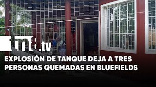 Tres personas quemadas en Bluefields por explosión de un tanque de gas [upl. by Sitruk]