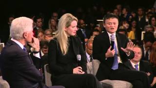 President Clinton speaks with Elizabeth Holmes and Jack Ma 2015 CGI Annual Meeting [upl. by Eatnahc447]