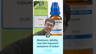 Iodum weakness debility lean thin anxiety homoeopathic medicine iodum youtubeshorts [upl. by Kobi]