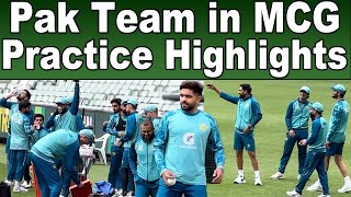 Pak team practice highlights at MCG  Babar Rizwan Shaheen in action [upl. by Atinniuq]