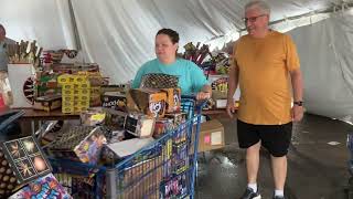 Storm dismantles Muskegon firework tent [upl. by Airotcivairam532]