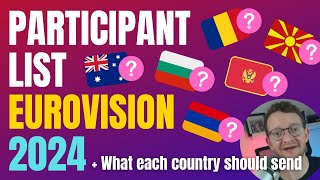 EUROVISION 2024 Participants list revealed  What each country should send [upl. by Eivad145]