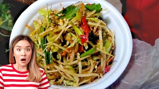 Green Papaya Salad  Street Food by Sophea [upl. by Ahseym]