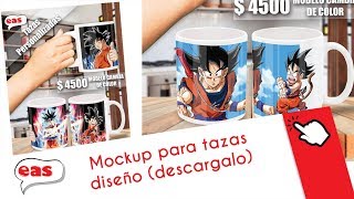 Regalo Mockup para tazas SUBLIMACIÓN  Tutorial como usar Mockup Photoshopdiseño [upl. by Seerdi]