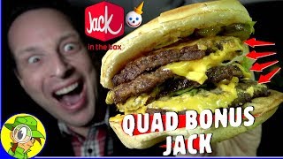 Jack In The Box®  QUAD BONUS JACK™ Review 4x🍔  Peep THIS Out 🤡 [upl. by Etirugram19]