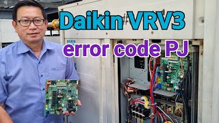 Daikin VRV  How to resolved error code PJ after replacing outdoor main PC Board [upl. by Refinney]