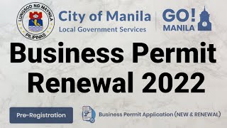 Business Permit Renewal 2022  Go Manila Part 1 [upl. by Kirshbaum]