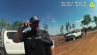 NT Police officers  Tyre Deflation Device Arrests  16 August 2023 [upl. by Egres]