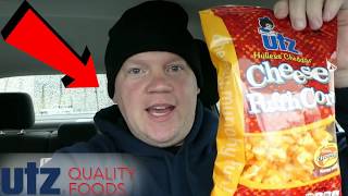 Utz Puffn Corn Cheddar Cheese Reed Reviews [upl. by Anaihs]