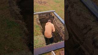 Safely Setting a 2200 pound Burial Vault gravesite cemetery burialvault funeral grave burial [upl. by Nodnas]