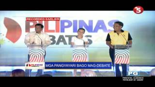 Duterte Poe and Roxas trying to entertain the crowd Predebate Part 1 [upl. by Hnoj934]