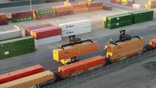 Loading containers at CPs Shoreham intermodal facility [upl. by Brower]