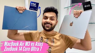 MacBook Air M3 vs Windows Laptop with Intel Core Ultra 7 155H Processor Asus ZenBook 14 2024 [upl. by Kohsa]