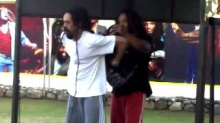 Damian Marley putting hair in backpack to play Soccer GENIUS [upl. by Wadlinger380]