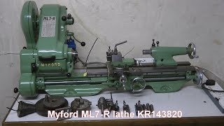 Myford ML7R lathe serial number KR143820 with Newton Tesla variable speed controller [upl. by How]