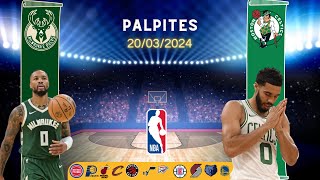 MELHORES PALPITES NBA PARA HOJE DIA 20 03 2024  MULTIPLA [upl. by Nilloc]